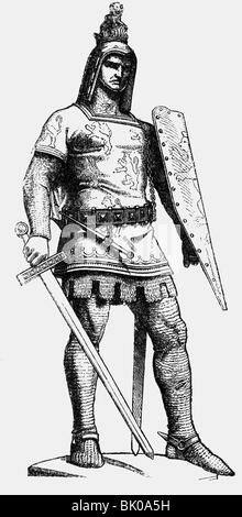 Henry XII 'le Lion', 1129 - 6.8.1195, duc de Bavière 1156 - 1180 et Saxe 1142 - 1180, pleine longueur, gravure en bois, XIXe siècle, , Banque D'Images