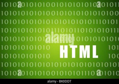 Résumé HTML sur fond bleu Technologie Numérique Banque D'Images