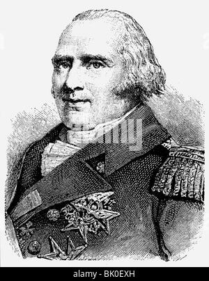 Louis XVIII, 17.11.1755 - 16.9.1824, roi de France 2.4.1814 - 16.9.1824, portrait, gravure sur bois, XIXe siècle, Banque D'Images