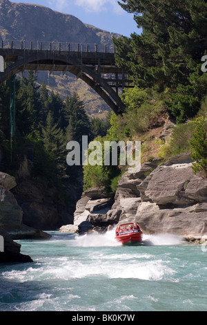 Le Jetboat Shotover river en Nouvelle Zélande Banque D'Images