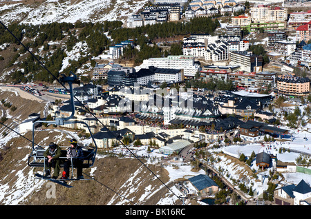 Pradollano, vue sur la station de ski Banque D'Images