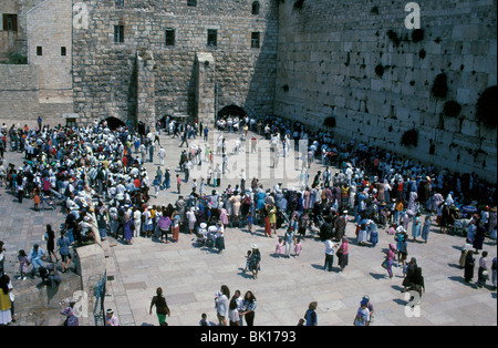 Jérusalem, vieille ville, vue sur le mur des lamentations Banque D'Images