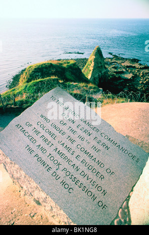 Monument commémoratif de guerre à la Pointe du Hoc près d'Omaha Beach, Normandie, France Banque D'Images