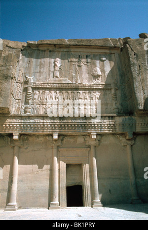 Soulagement, tombeau d'Artaxerxès II, Persepolis, Iran Banque D'Images