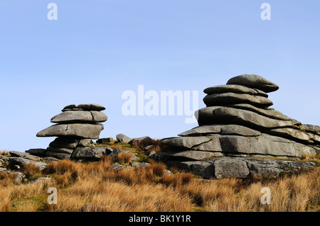 Piles de roche de granit près du village de larbins sur Bodmin Moor en Cornouailles, Royaume-Uni Banque D'Images