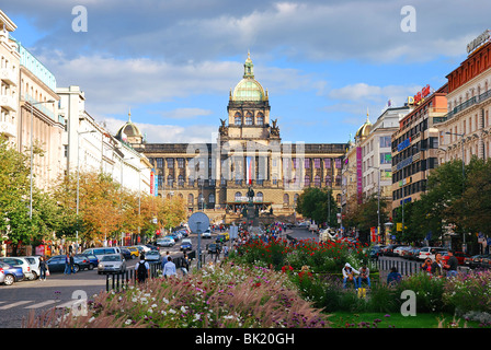 Le Musée national à Prague Vaclav Square Banque D'Images