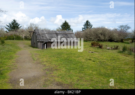 Clatsop Indian longue maison. Banque D'Images