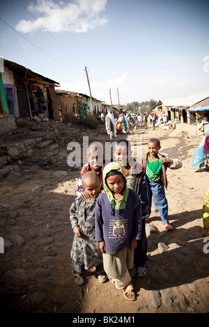 Village près de Parc national du Simien, Ethiopie Banque D'Images