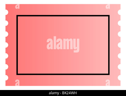 Modèle de ticket rose vierge Avec copie espace, isolé sur fond blanc. Banque D'Images