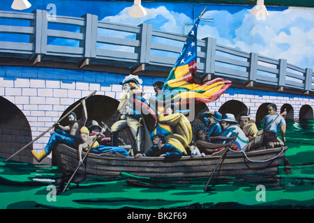 Le passage de la peinture murale d'une valeur de Rick 7 Mile Bridge. Trouvé sur Simonton Street, Key West, Floride, USA. Banque D'Images