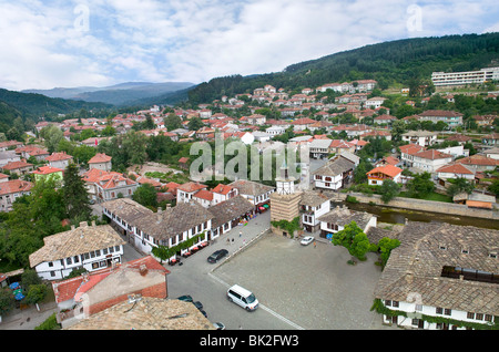 Vue aérienne de Tryavna. Banque D'Images