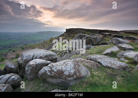 Curbar Edge, Derbyshire, 2009. Banque D'Images