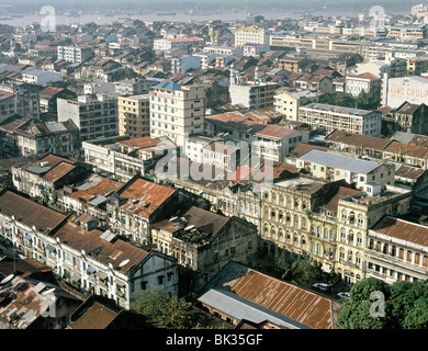 Avis de Yangon (Rangoon), le Myanmar (Birmanie), l'Asie Banque D'Images