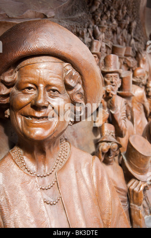 Reine mère plaque de bronze, London, UK Banque D'Images