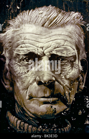 Un street art portrait de Samuel Beckett en 1976 trouvé sur un mur près de Blenheim Crescent le marché de Portobello, à l'ouest de Londres. Banque D'Images