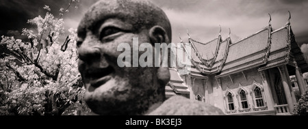 Temple de marbre de Bangkok, en infrarouge Banque D'Images