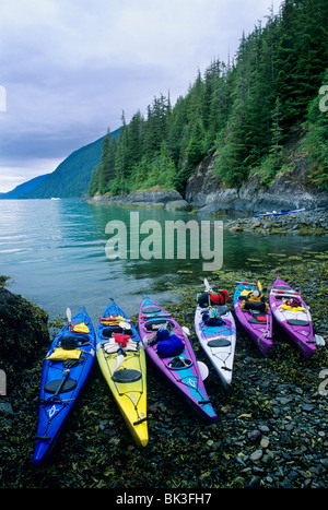 Kayak à Endicott Arm Fiord, au sud-est de l'Alaska. Banque D'Images