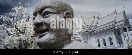 Temple de marbre de Bangkok, en infrarouge Banque D'Images