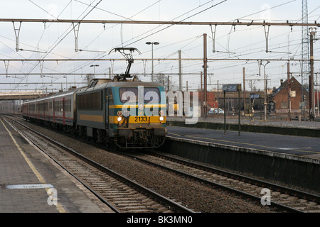 La Belge. La gare de Saint Ghislain. Belgique Banque D'Images