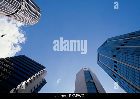 Vue sur de grands immeubles de bureaux dans le quartier central des affaires de Sydney, en Australie. L'Australia Square Tower se trouve dans le coin supérieur gauche Banque D'Images