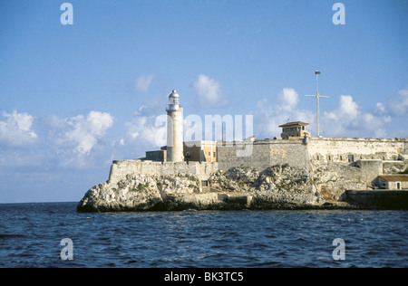 Phare de Castillo del Morro, le Fort El Morro, La Havane, Cuba Banque D'Images