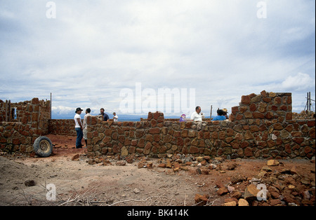 Construction de murs en pierre de maçonnerie à la Gran Sabana dans le sud-est du Venezuela Banque D'Images