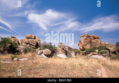 Equilibrage des rochers d'Epworth au Zimbabwe, en Afrique Banque D'Images