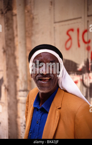 Portrait d'un homme portant un keffieh, Israël Banque D'Images