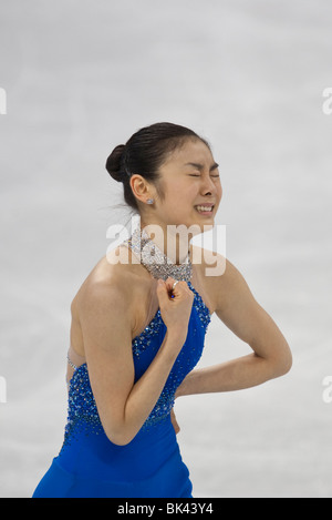 Yu-Na Kim (KOR) médaillé d'or en patinage artistique dames aux Jeux Olympiques d'hiver de 2010 Banque D'Images