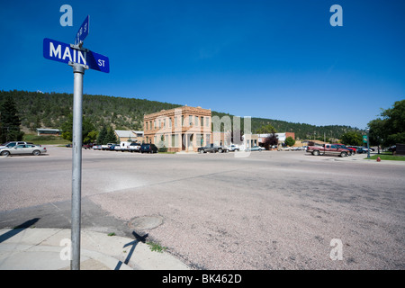 Banque d'état de Sundance sur la rue Main à Sundance, Wyoming, petite ville dans le Midwest américain où le Kid a obtenu son nom. Banque D'Images