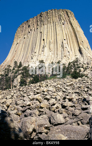 Devils Tower National Monument au Wyoming aussi connu par plusieurs tribus des plaines du nord comme les ours Lodge est un site sacré du culte Banque D'Images