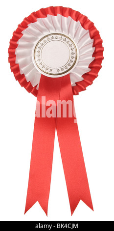 Rosette Rouge gagnants en blanc pour le meilleur de sa catégorie. Banque D'Images