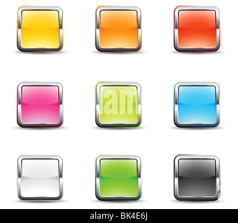 Internet 3d bouton brillant des couleurs des icônes brillantes navigation page web de l'agence de publicité illustration Banque D'Images