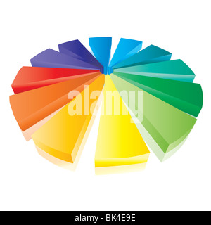 Les diagrammes d'affaires brillant 3d avec éléments d'affaires Banque D'Images