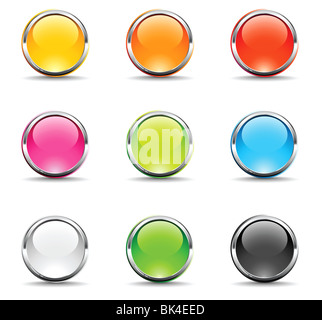 Internet 3d illustration icône bouton brillant Banque D'Images