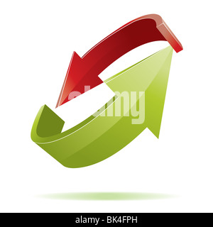 L'icône internet 3d jaune flèches Banque D'Images