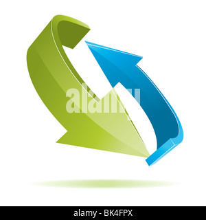 L'icône internet 3d jaune flèches Banque D'Images