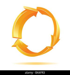 L'icône internet 3d jaune flèches Banque D'Images