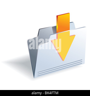 Internet 3d icône bouton brillant dossier navigation Banque D'Images