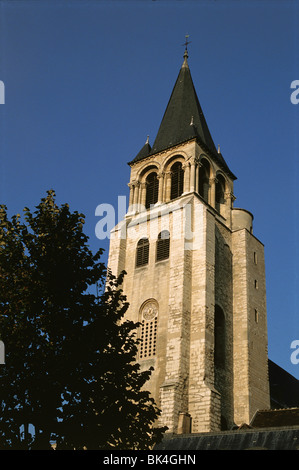 La tour porche de Saint-Germain-des-Près (intégré) 990-1014, Paris, France Banque D'Images