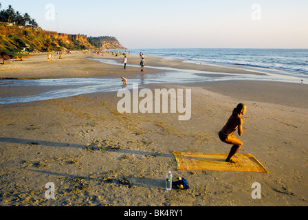 Plage de Varkala Kerala Inde Asie Banque D'Images