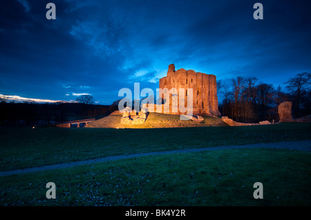 Norham Castle sur la rivière Tweed Banque D'Images