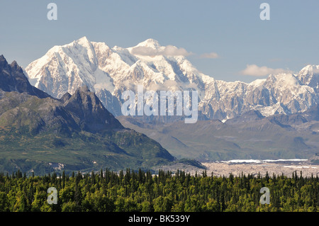 Le mont Hunter, Denali National Park et préserver, Alaska, USA Banque D'Images