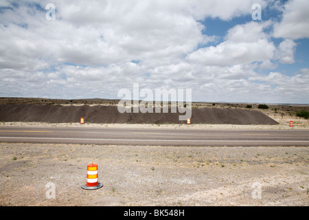 La construction de l'autoroute 90, Texas, États-Unis Banque D'Images