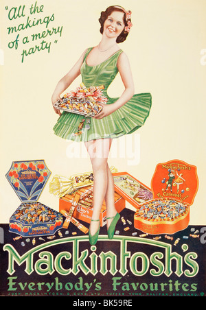 Publicité pour les caramels. De la London Illustrated News, numéro de Noël, 1933. Banque D'Images