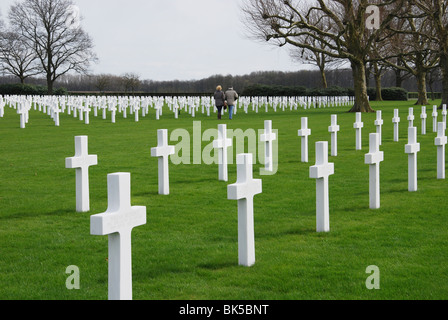 Cimetière militaire américain et memorial Margraten près de Maastricht, Pays-Bas Banque D'Images