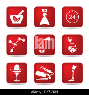 Internet 3d icône bouton brillant brillant navigation médecine page web de l'agence de publicité chimie illustration Banque D'Images