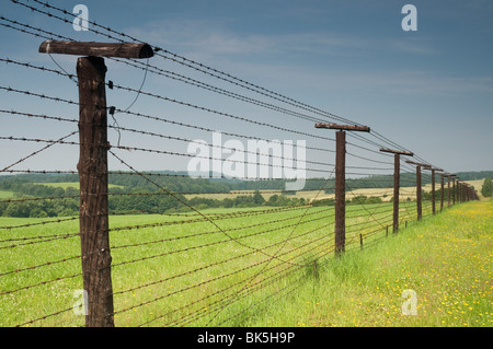 Seule section qui reste du rideau de fer en République tchèque, Cizov, parc national de Podyji, Brnensko Région, République Tchèque Banque D'Images