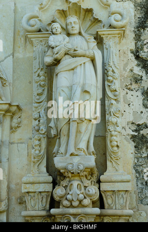 Statue de St Anne à l'église de la mission espagnole San José, 1720. Banque D'Images