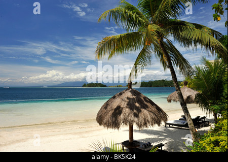 Plage, Pearl Farm Resort sur l'île de Samar à Davao, Mindanao, Philippines, Asie du Sud, Asie Banque D'Images